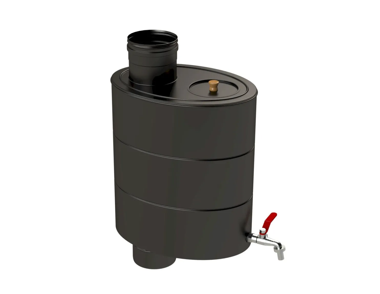 Piippuvesisäiliö Vilpra, ∅115mm, 24l, musta