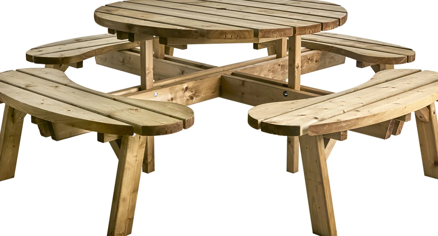 Piknik-pöytäryhmä Brafab Hasslebro, Ø208cm