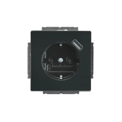Pistorasia ABB Impressivo - 1S/16A/IP21 UKJ 0X USB antrasiitti