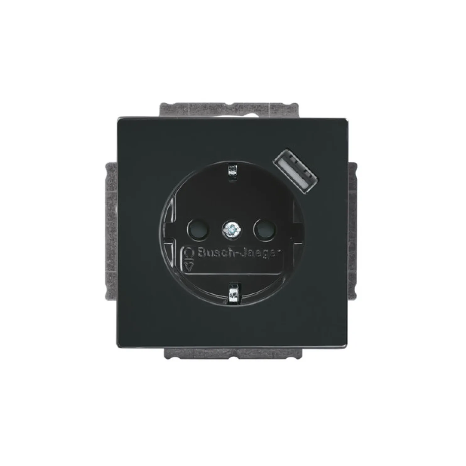 Pistorasia ABB Impressivo - 1S/16A/IP21 UKJ 0X USB antrasiitti