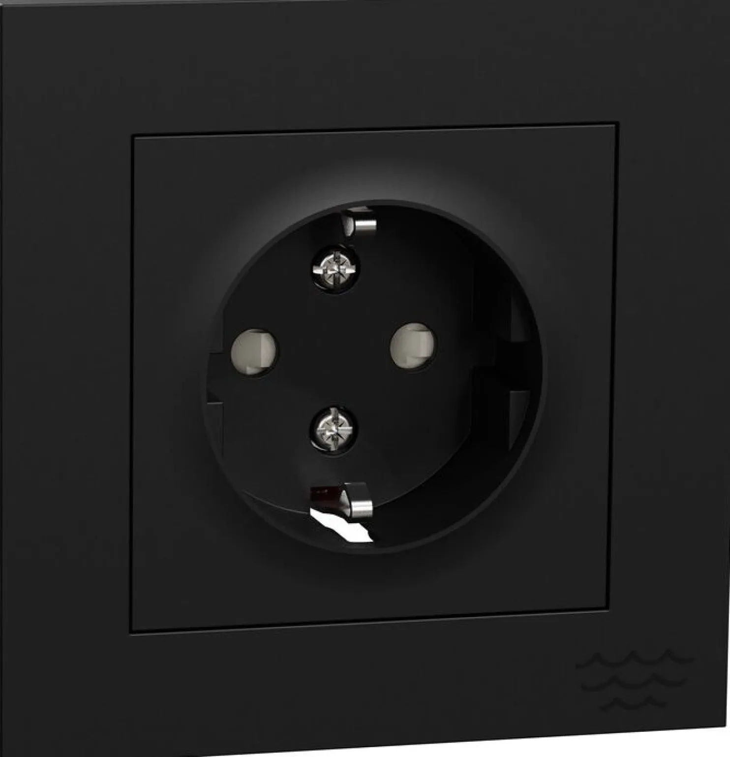 Pistorasia ELKO Plus 1-osainen/16A/250V/IP21 UPR musta Ocean Plastic