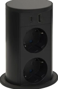 Pistorasia Limente Lift pyöreä USB, tasoon upotettava, IP54