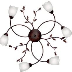 Plafondi Sessak Cecilia K6710-6RØ 70 cm metalli antiikkiruskea