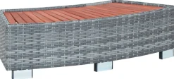 Porealtaan porras harmaa polyrottinki 92x45x25 cm