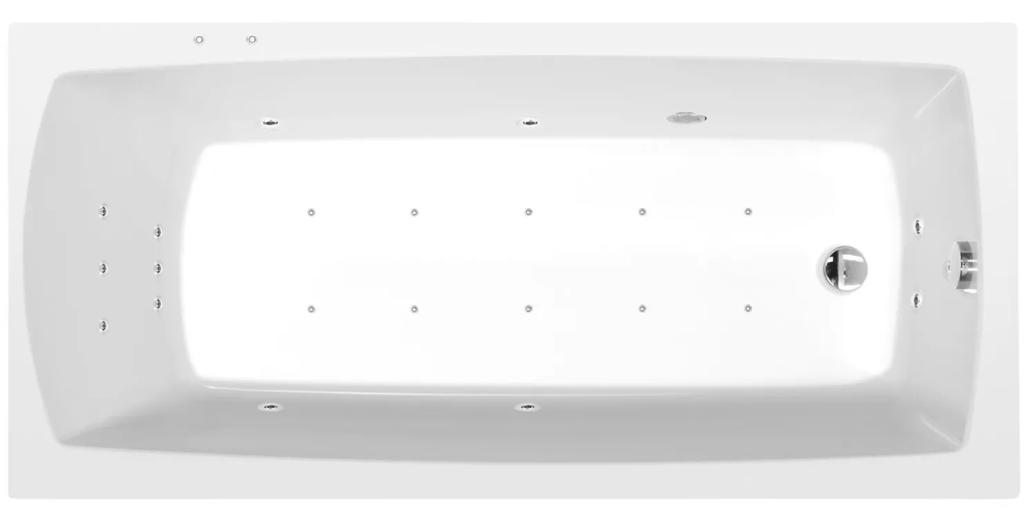 Poreamme Interia Lily Attraction Hydro-Air, 1500x700x390mm, 187l, valkoinen