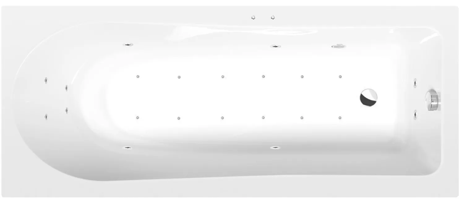 Poreamme Interia Lisa Active Hydro-Air, 1700x700x470mm, 250l, valkoinen