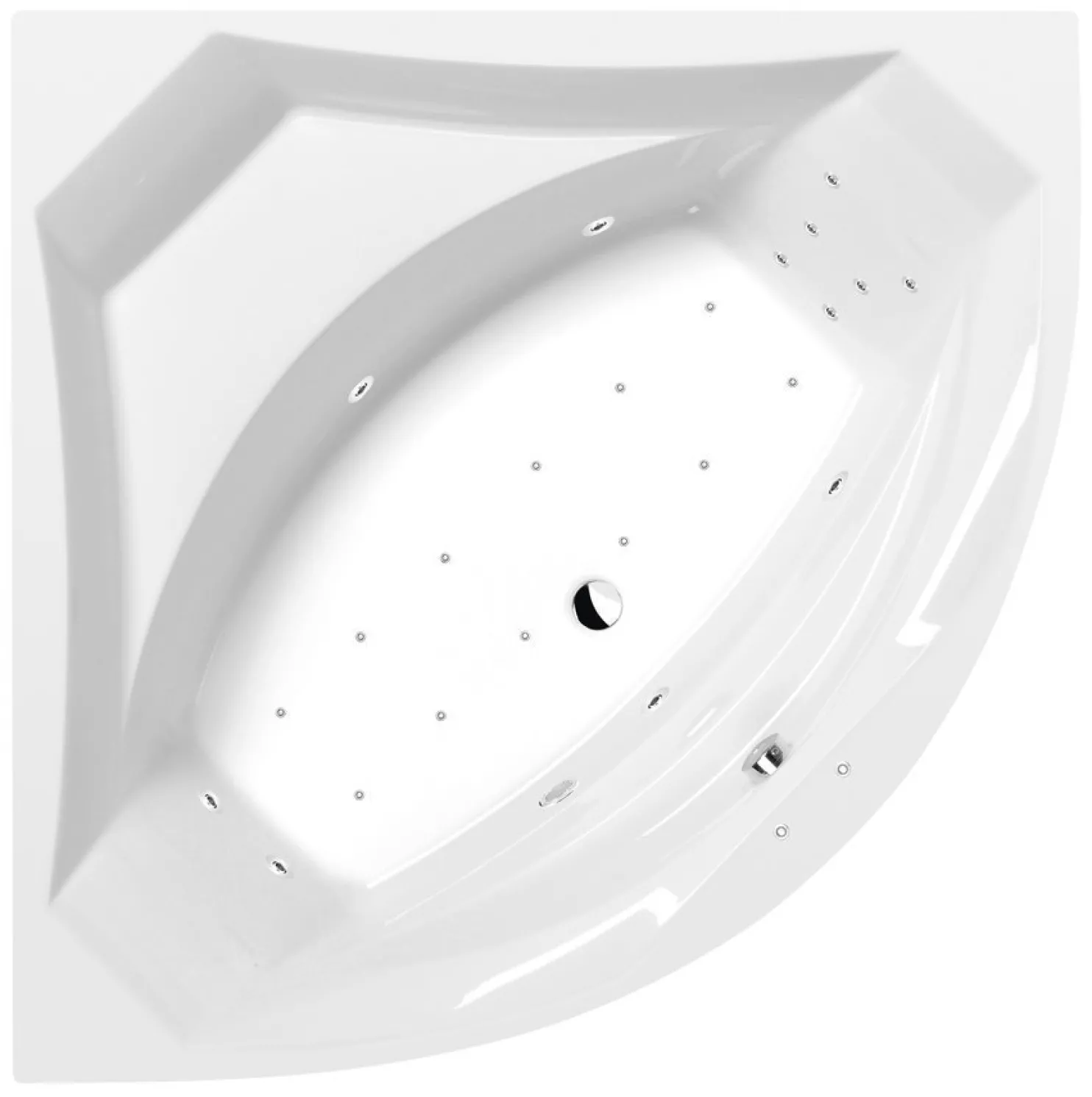Poreamme Interia Rosana Attraction Hydro-Air, 1400x1400x490mm, 290l, valkoinen