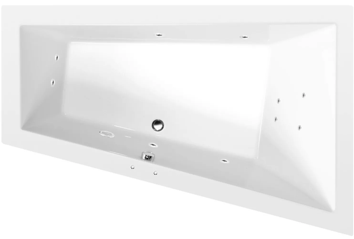 Poreamme Interia Triangl Active Hydro, 1800x1200x500mm, oikea, 350l, valkoinen