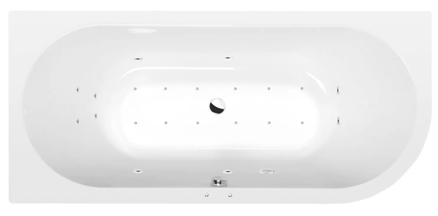 Poreamme Interia Viva Active Hydro-Air, 1750x800x470mm, vasen, 235l, valkoinen