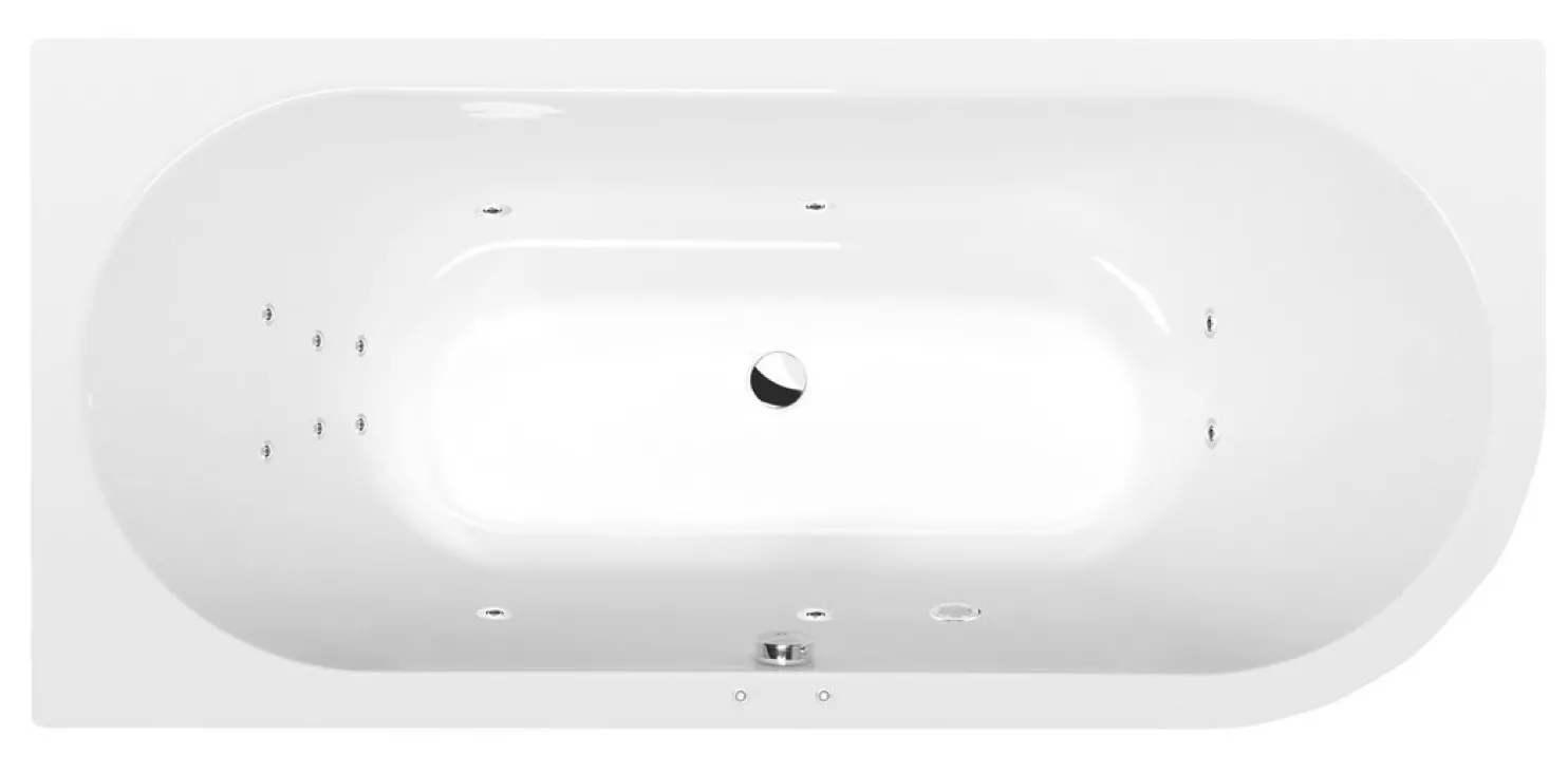 Poreamme Interia Viva Attraction Hydro, 1750x800x470mm, vasen, 235l, valkoinen