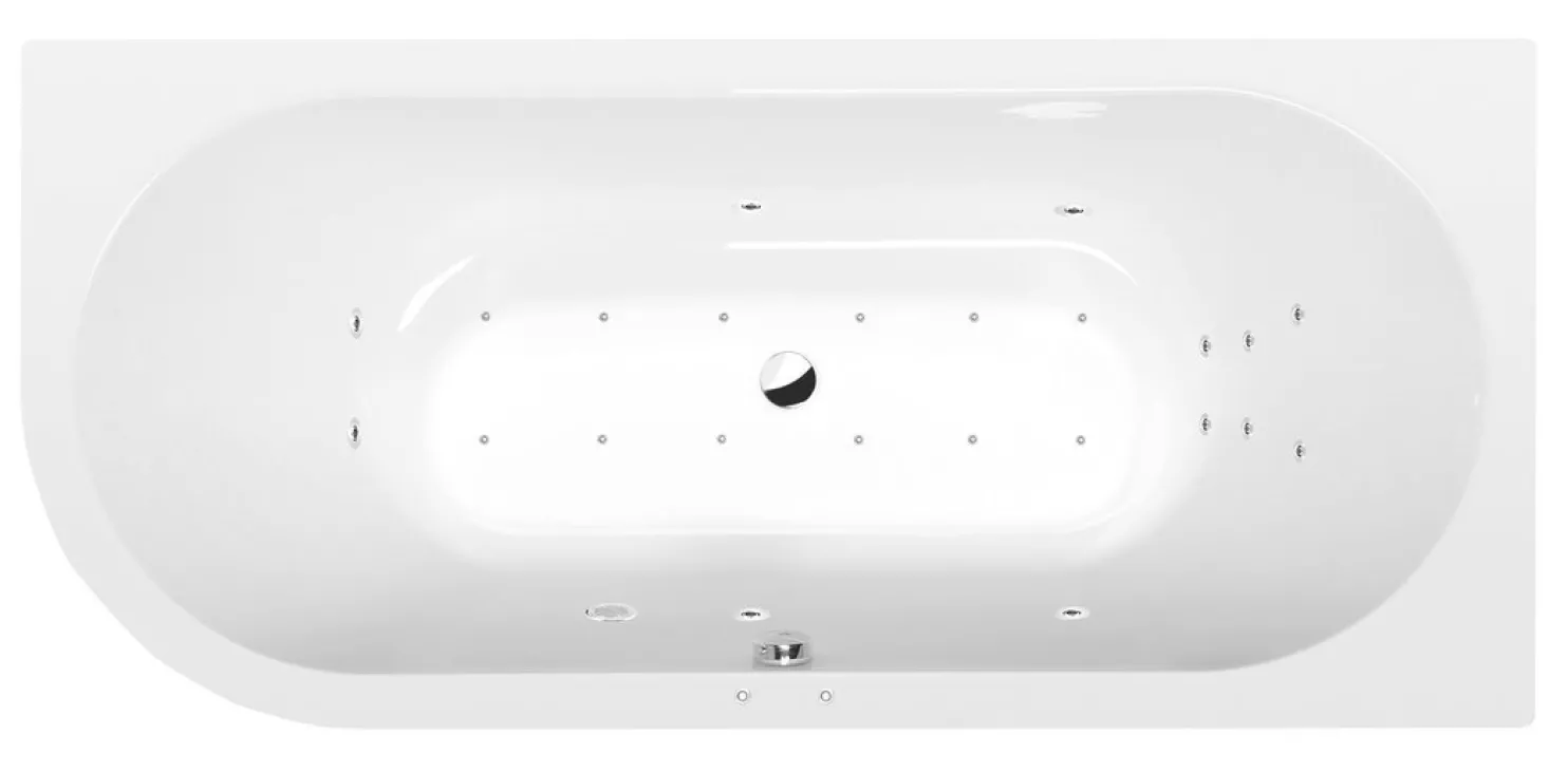 Poreamme Interia Viva Attraction Hydro-Air, 1750x800x470mm, oikea, 235l, valkoinen