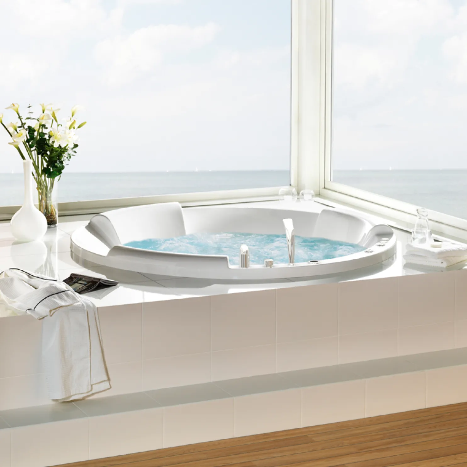 Poreamme upotettava Westerbergs Pacific 175R Comfort 2.0 akryyli valkoinen