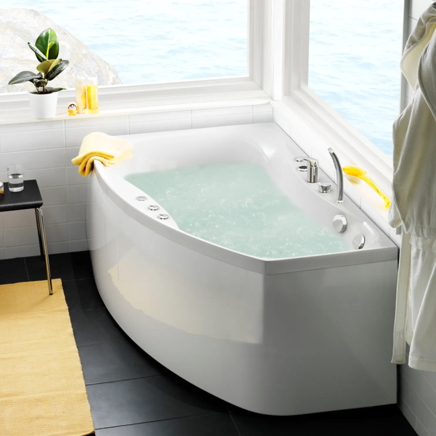 Poreamme Westerbergs Ocean 160R Comfort 2.0 akryyli valkoinen oikea