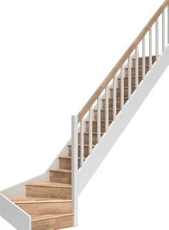 Portaat Dolle Paris, 3180mm, oikea, porraskaiteella, umpinainen malli, lakattu tammi
