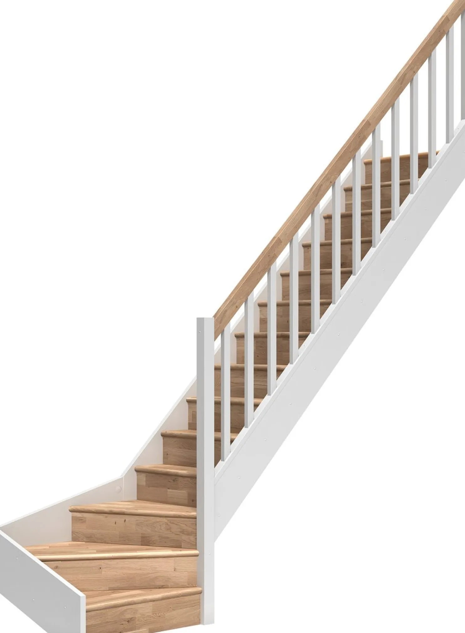 Portaat Dolle Paris, 3180mm, oikea, porraskaiteella, umpinainen malli, lakattu tammi