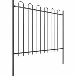 Puutarha-aita kaarikärjillä 10.2x1.5m teräs musta