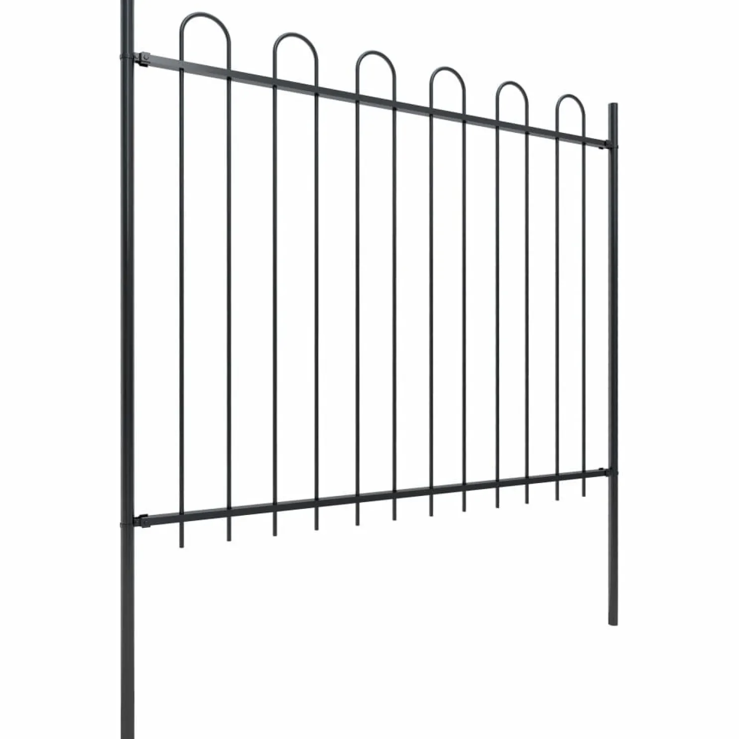 Puutarha-aita kaarikärjillä 10.2x1.5m teräs musta