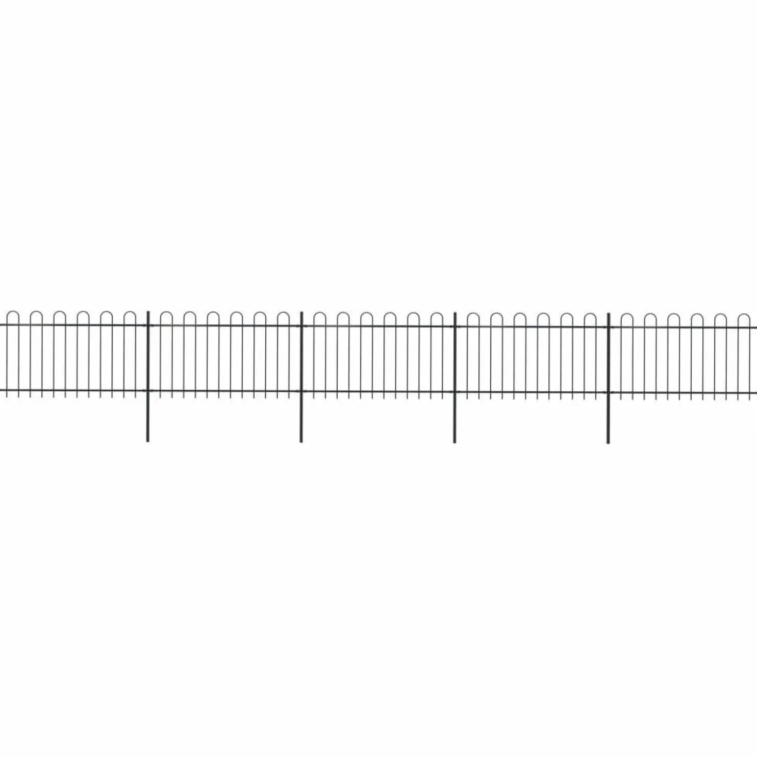 Puutarha-aita kaarikärjillä 8.5x1m teräs musta