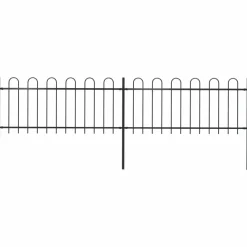 Puutarha-aita kaarikärjillä 3.4x0.8m teräs musta