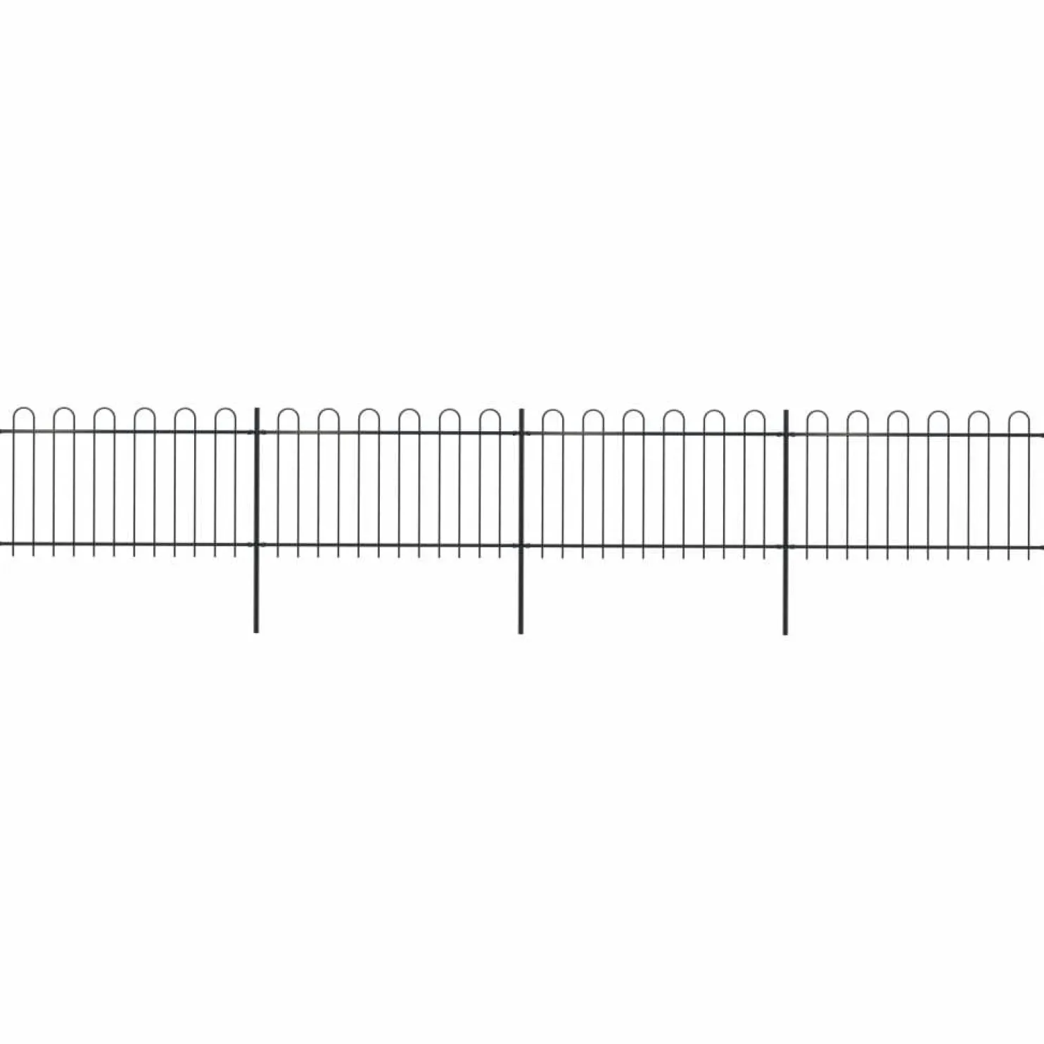 Puutarha-aita kaarikärjillä 6.8x1m teräs musta