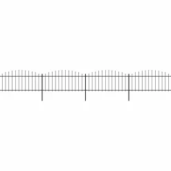 Puutarha-aita keihäskärjillä teräs (0.5-0.75)x6.8m musta