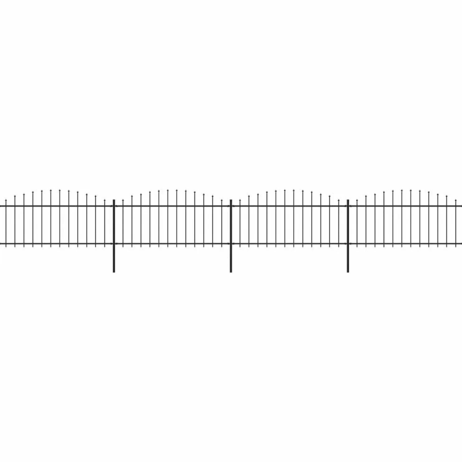 Puutarha-aita keihäskärjillä teräs (0.5-0.75)x6.8m musta