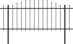 Puutarha-aita keihäskärjillä teräs (1.25-1.5)x11.9m musta