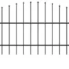 Puutarha-aita keihäskärjillä teräs (0.75-1)x8.5m musta