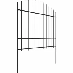 Puutarha-aita keihäskärjillä teräs (1.5-1.75)x13.6m musta