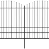 Puutarha-aita keihäskärjillä teräs (1.75-2)x10.2m musta