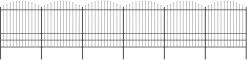 Puutarha-aita keihäskärjillä teräs (1.75-2)x10.2m musta