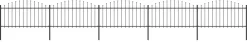Puutarha-aita keihäskärjillä teräs (1.25-1.5)x8.5m musta