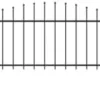 Puutarha-aita keihäskärjillä teräs (0.5-0.75)x8.5m musta