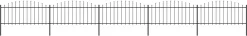 Puutarha-aita keihäskärjillä teräs (0.5-0.75)x8.5m musta