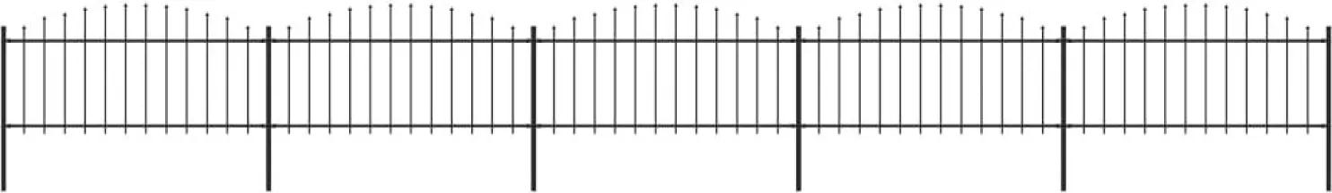 Puutarha-aita keihäskärjillä teräs (0.5-0.75)x8.5m musta