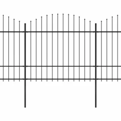 Puutarha-aita keihäskärjillä teräs (1.5-1.75)x3.4m musta