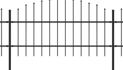 Puutarha-aita keihäskärjillä teräs (0.75-1)x15.3m musta