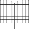 Puutarha-aita keihäskärjillä teräs (1.75-2)x6.8m musta