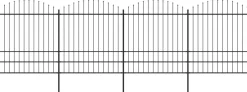 Puutarha-aita keihäskärjillä teräs (1.75-2)x6.8m musta