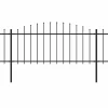 Puutarha-aita keihäskärjillä teräs (0.5-0.75)x13.6m musta