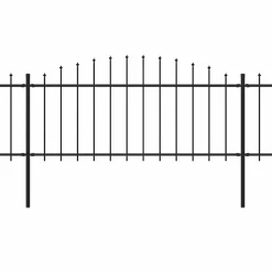 Puutarha-aita keihäskärjillä teräs (0.5-0.75)x13.6m musta