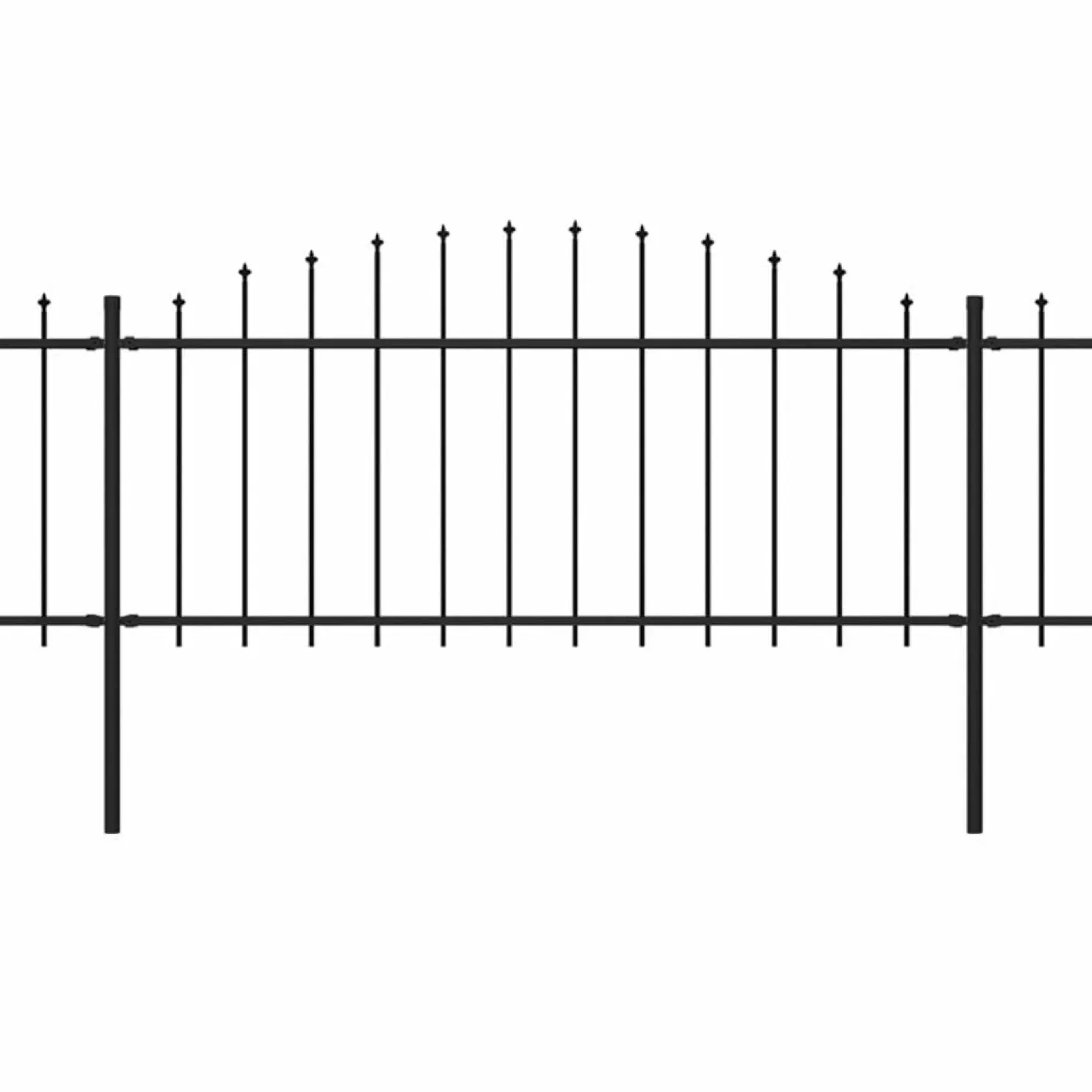 Puutarha-aita keihäskärjillä teräs (0.5-0.75)x13.6m musta