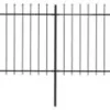 Puutarha-aita keihäskärjillä 13.6x1.2m teräs musta