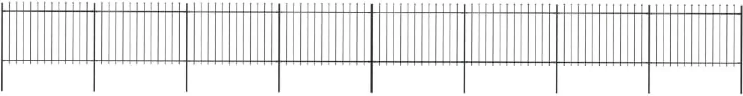 Puutarha-aita keihäskärjillä 13.6x1.2m teräs musta
