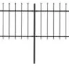Puutarha-aita keihäskärjillä 13.6x0.8m teräs musta