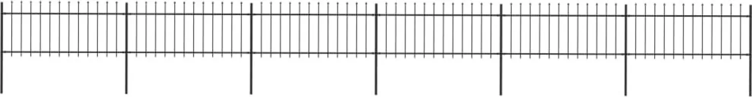 Puutarha-aita keihäskärjillä 10.2x0.8m teräs musta