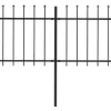 Puutarha-aita keihäskärjillä 6.8x0.8m teräs musta