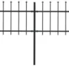 Puutarha-aita keihäskärjillä 6.8x0.6m teräs musta