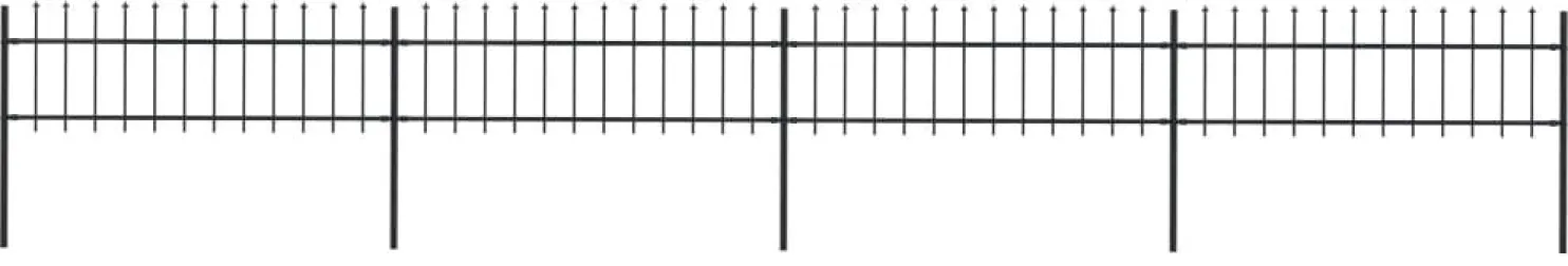 Puutarha-aita keihäskärjillä 6.8x0.6m teräs musta