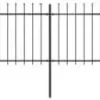 Puutarha-aita keihäskärjillä 13.6x1m teräs musta